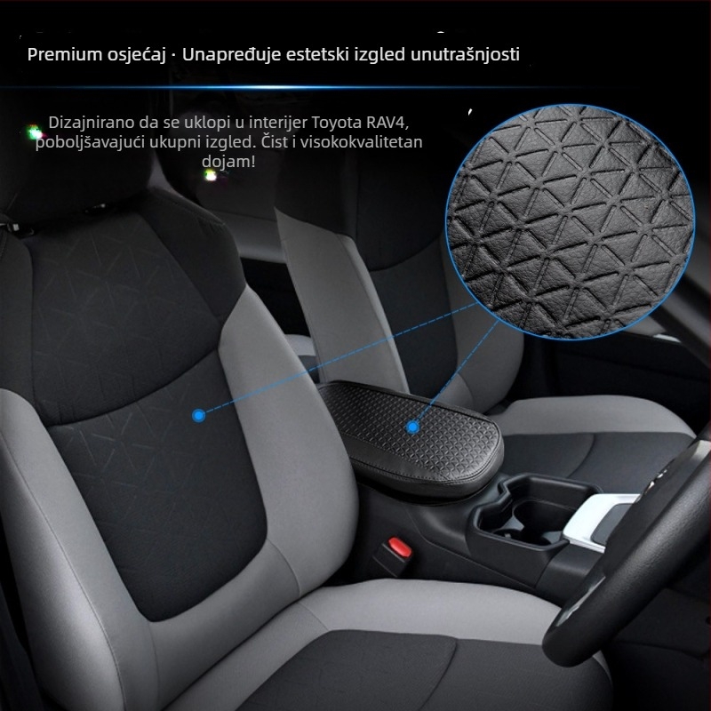 Kožni zaštitni poklopac pretinca za naslon za ruku s podiznim jastučićem za petu generaciju Toyota RAV4 — otporan na ogrebotine, otporan na habanje, prilagodljiv