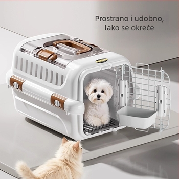 Torba za prijevoz mačaka i malih pasa sa skylight prozorom, automobilno montirana, prijenosna kućica za zečeve — PP/ABS; Nosivost do 7,5 kg; Čvrsta konstrukcija