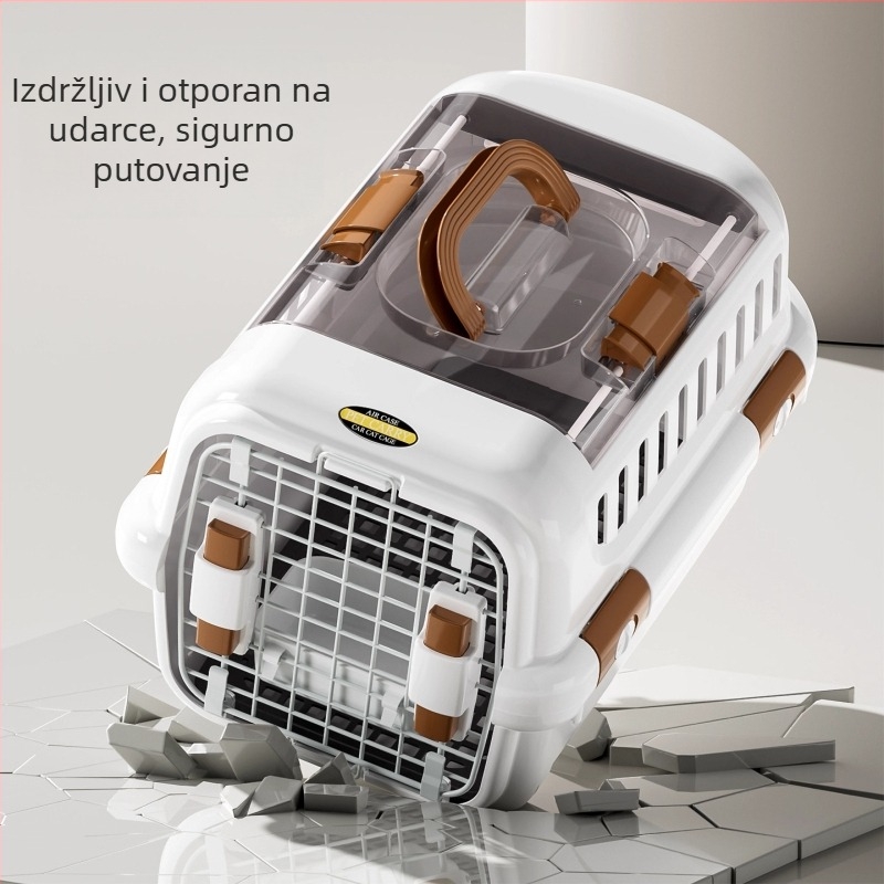 Torba za prijevoz mačaka i malih pasa sa skylight prozorom, automobilno montirana, prijenosna kućica za zečeve — PP/ABS; Nosivost do 7,5 kg; Čvrsta konstrukcija
