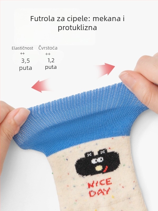 Dječje čarape bez šavova od pamuka, s motivom životinja, srednje duljine