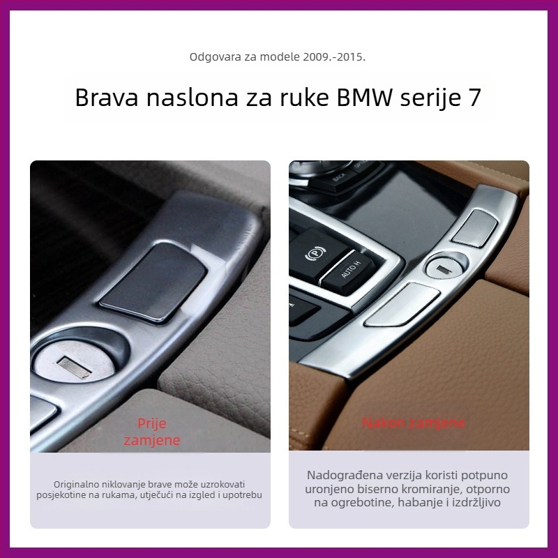 Poklopac prekidača naslona BMW Serije 7 730740F02 – središnji panel naslona za ruku