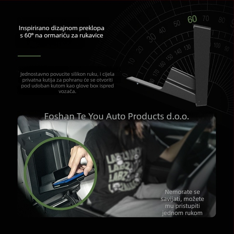 TEMAI Tesla Model 3/Y središnja konzola – magnetska kutija za pohranu TM-21, plastika, 147 g, montaža ljepilom