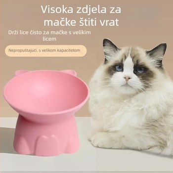 Plastična posuda za hranu i vodu za kućne ljubimce s protiv prevrtanja, visoko postavljena noga i zaštita vrata, za mačke i pse