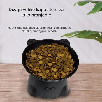 Plastična posuda za hranu i vodu za kućne ljubimce s protiv prevrtanja, visoko postavljena noga i zaštita vrata, za mačke i pse