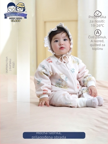 Bebi quilted sleeping bag za 0-12 mjeseci, karikatura uzorak, punilo i podstava od 95% pamuka, Nylon zatvarač, perivo, debeo za zimu-proljetno-jesensko razdoblje