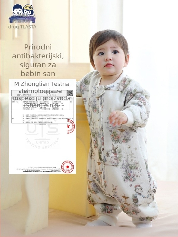 Bebi quilted sleeping bag za 0-12 mjeseci, karikatura uzorak, punilo i podstava od 95% pamuka, Nylon zatvarač, perivo, debeo za zimu-proljetno-jesensko razdoblje