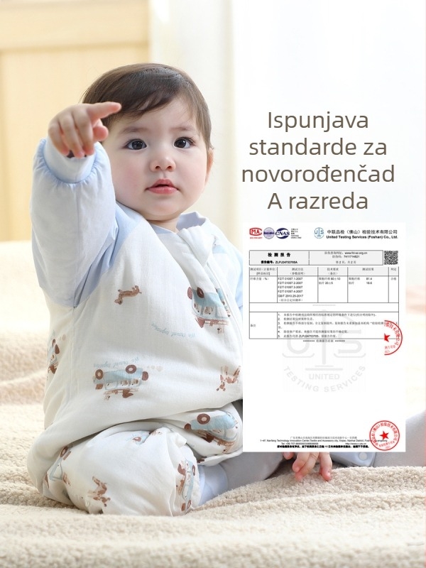 Bebi quilted sleeping bag za 0-12 mjeseci, karikatura uzorak, punilo i podstava od 95% pamuka, Nylon zatvarač, perivo, debeo za zimu-proljetno-jesensko razdoblje