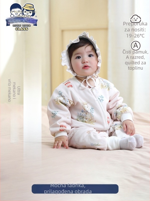Bebi quilted sleeping bag za 0-12 mjeseci, karikatura uzorak, punilo i podstava od 95% pamuka, Nylon zatvarač, perivo, debeo za zimu-proljetno-jesensko razdoblje