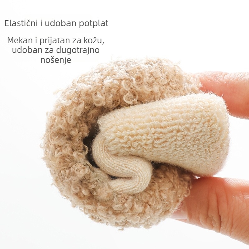 Dječje podne čarape, od češanog pamuka, debele, karikaturni uzorak, protuklizne