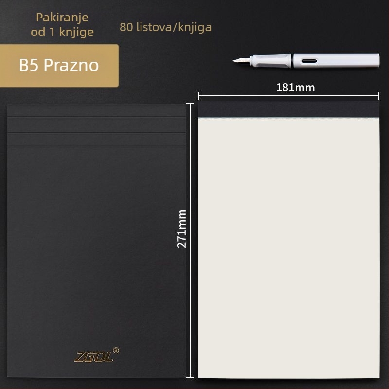 Bilježnica s ljepilnim povezom, PVC papir, 75 g/m², 1–50 stranica, kreativni stil