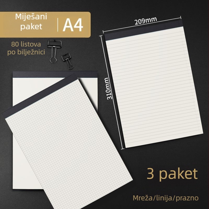 Bilježnica s ljepilnim povezom, PVC papir, 75 g/m², 1–50 stranica, kreativni stil