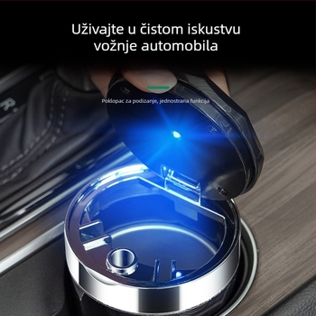 Mandini auto-pepeljak s rasvjetom za unutarnju montažu – model TAI7-20260101801045, ABS, težina 0.8