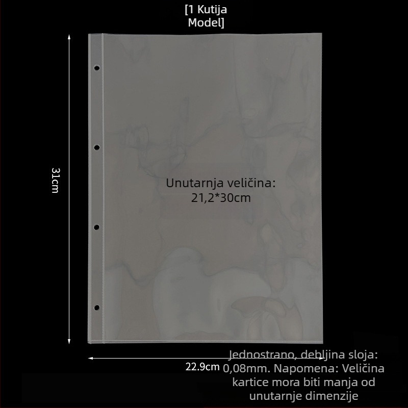 Album za kartice s prilagodljivim stranicama i ispisom logotipa, PP unutarnje stranice