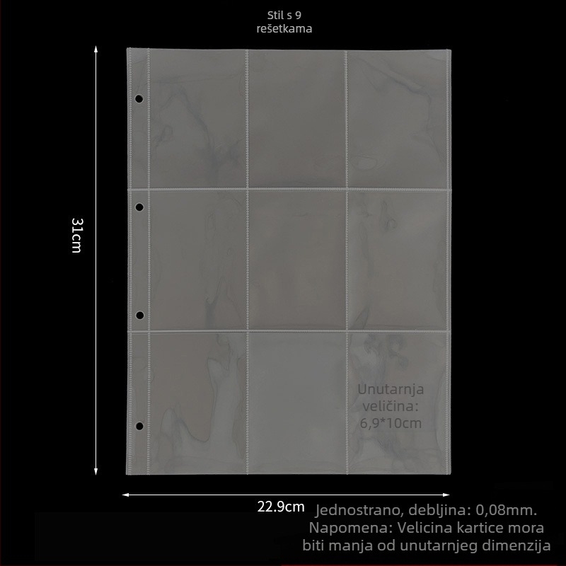 Album za kartice s prilagodljivim stranicama i ispisom logotipa, PP unutarnje stranice