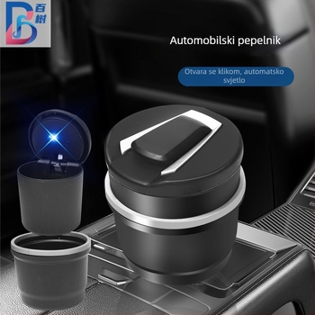 Automobilska pepeljara s visokom otpornošću na plamen, s poklopcem i osvjetljenjem, model BS-1283, 120 g, brend Hundred trees