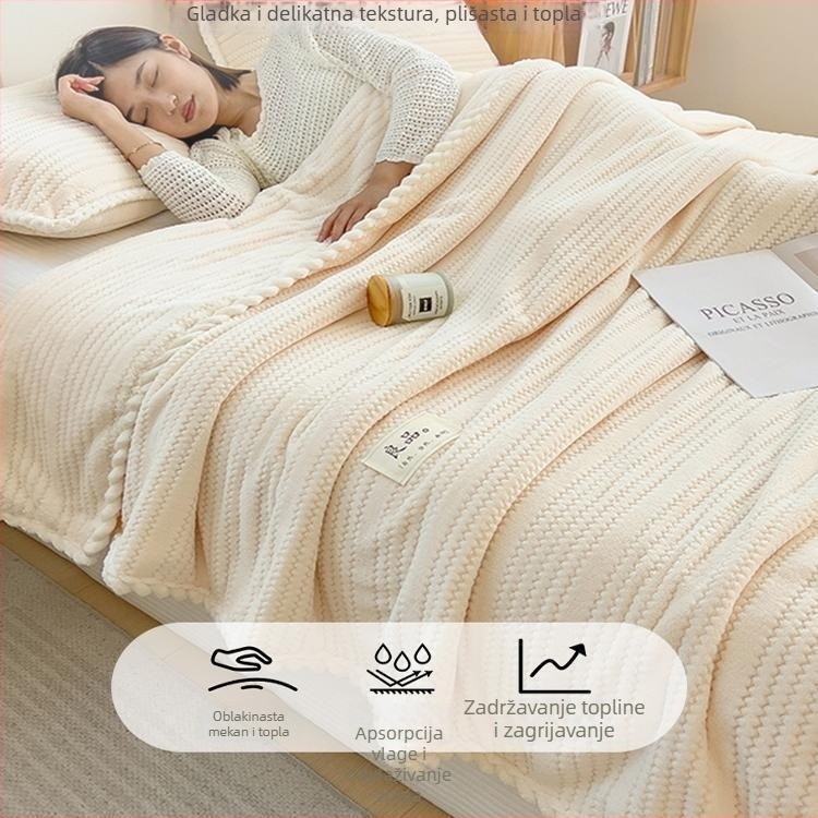 Ćebe od ovčje vune, dvostruki koralni pliš, 800–1000 g, zimska upotreba