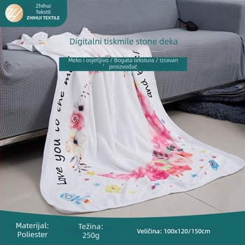 Zhihui Otisnuta flanelna deka za bebe za milenijske trenutke, izuzetno mekana za fotkanje i dremanje, poliester, 250 g, prilagodljiva, pogodna za sve sezone