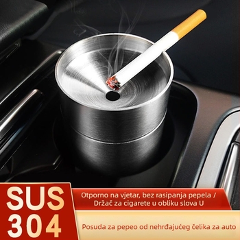 Auto pepeljara od nehrđajućeg čelika, graviranje, višenamjenski dizajn za automobil, marka Unique