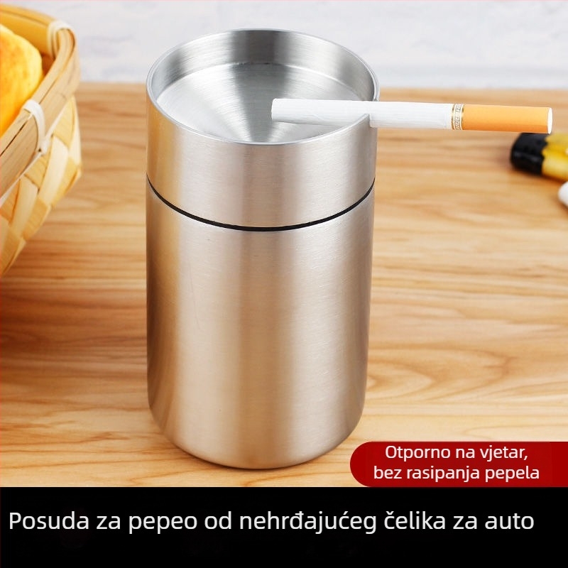 Auto pepeljara od nehrđajućeg čelika, graviranje, višenamjenski dizajn za automobil, marka Unique