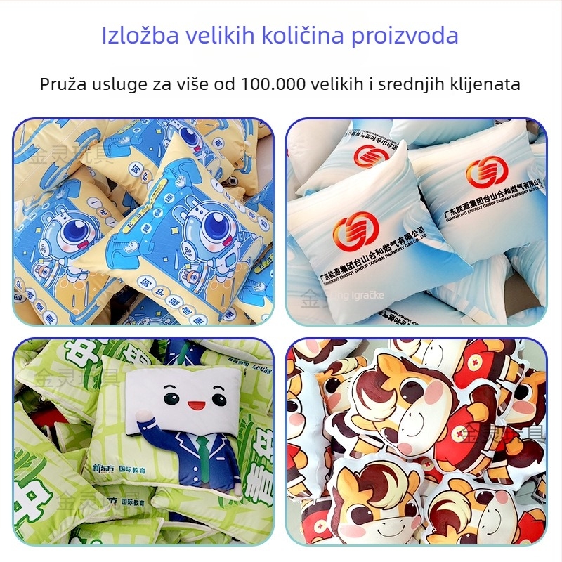 Prilagođena jastučnica s pamukastim navlakom, PP pamuk punjenje, uzorak prema crtežima, vez, digitalna tisak