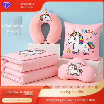 Auto jastuk za vrat u obliku U, crtani dizajn srca; po narudžbi; vanjski materijal: super mekani kratki pliš; punilo: pamuk