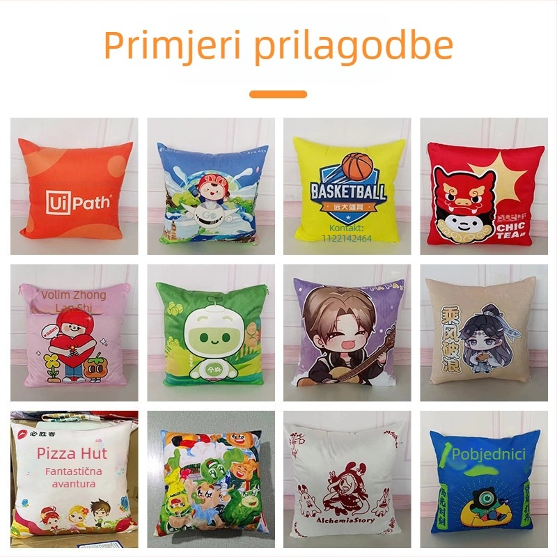 Auto jastuk za vrat u obliku U, crtani dizajn srca; po narudžbi; vanjski materijal: super mekani kratki pliš; punilo: pamuk