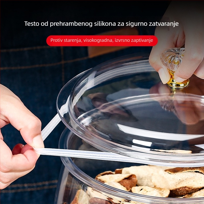 Ovalni plastični hermetički spremnik za skladištenje, 5L+, minimalistički dizajn