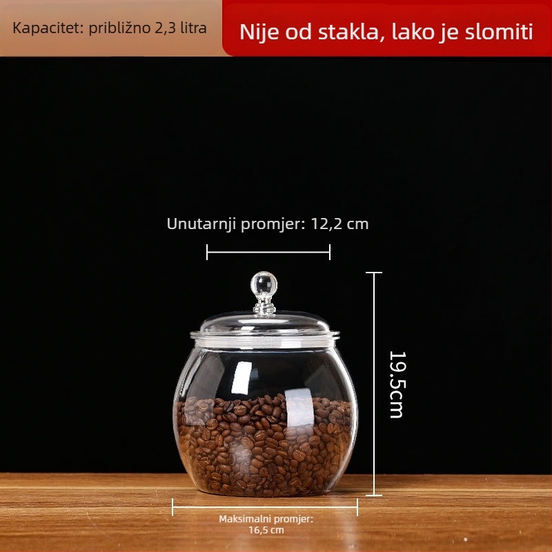 Ovalni plastični hermetički spremnik za skladištenje, 5L+, minimalistički dizajn