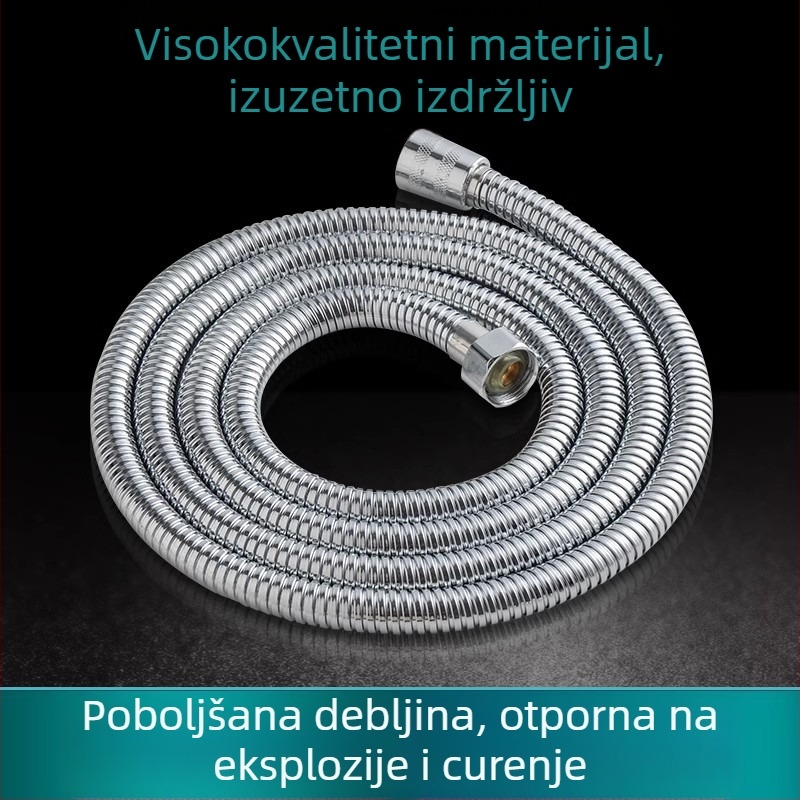Nerđajući čelični tuš crijevo i glava, jednostavna instalacija, atmosferski tlak, radna temperatura 1–99°C, marka YJM