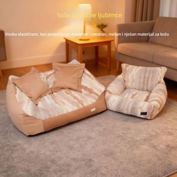 Kauč za kućne ljubimce s uklonjivim, perivim navlakom i jacquard tkaninom Rabbit Velvet i Teddy Velvet, za pse