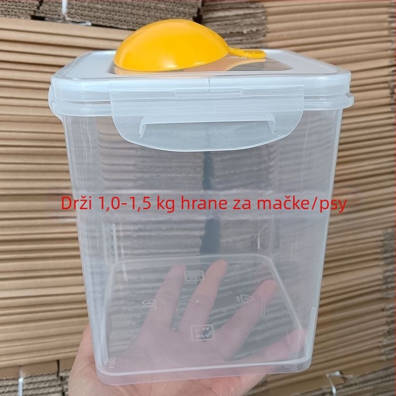 Vlagootporan spremnik za rižu, metalna konstrukcija, velika kapaciteta, moderan minimalistički stil