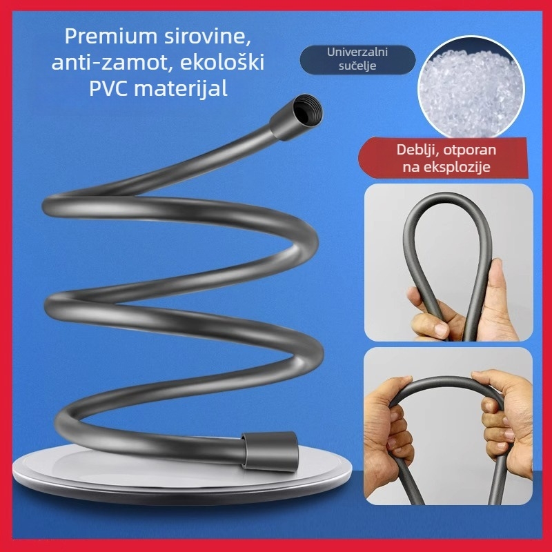 PVC cijev za tuš, model 8888, dizajn protiv zaplitanja, navojni spoj, nominalni tlak 60 Pa, radna temperatura 80°C, stil modernog jednostavnosti