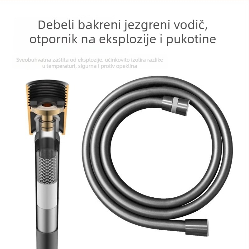 PVC cijev za tuš, model 8888, dizajn protiv zaplitanja, navojni spoj, nominalni tlak 60 Pa, radna temperatura 80°C, stil modernog jednostavnosti