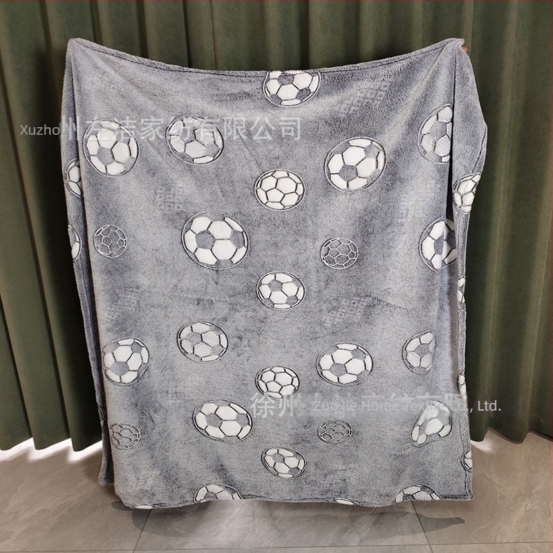 Deka koja svijetli u mraku, s nogometnom temom i karikaturnim dizajnom, poliester, za krevet i sve sezone