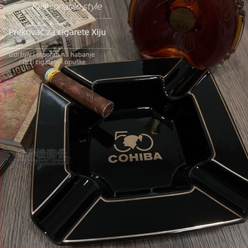 Pepalnik za cigare keramika, europski stil kvadratni, 4 mjesta, otisnut logotip, prilagodljiv