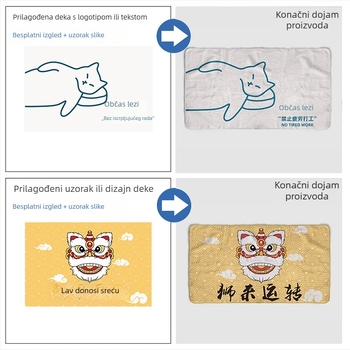 Flanel deka s otiskom crtanog lika, 200 g, mješovito vlakno, jesen-zima