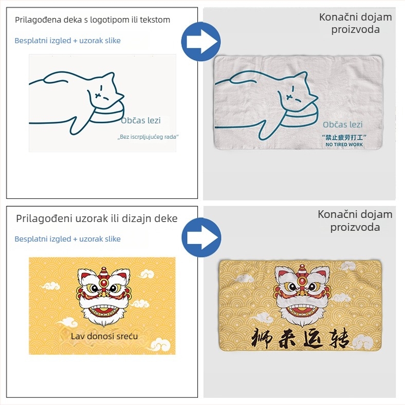 Flanel deka s otiskom crtanog lika, 200 g, mješovito vlakno, jesen-zima