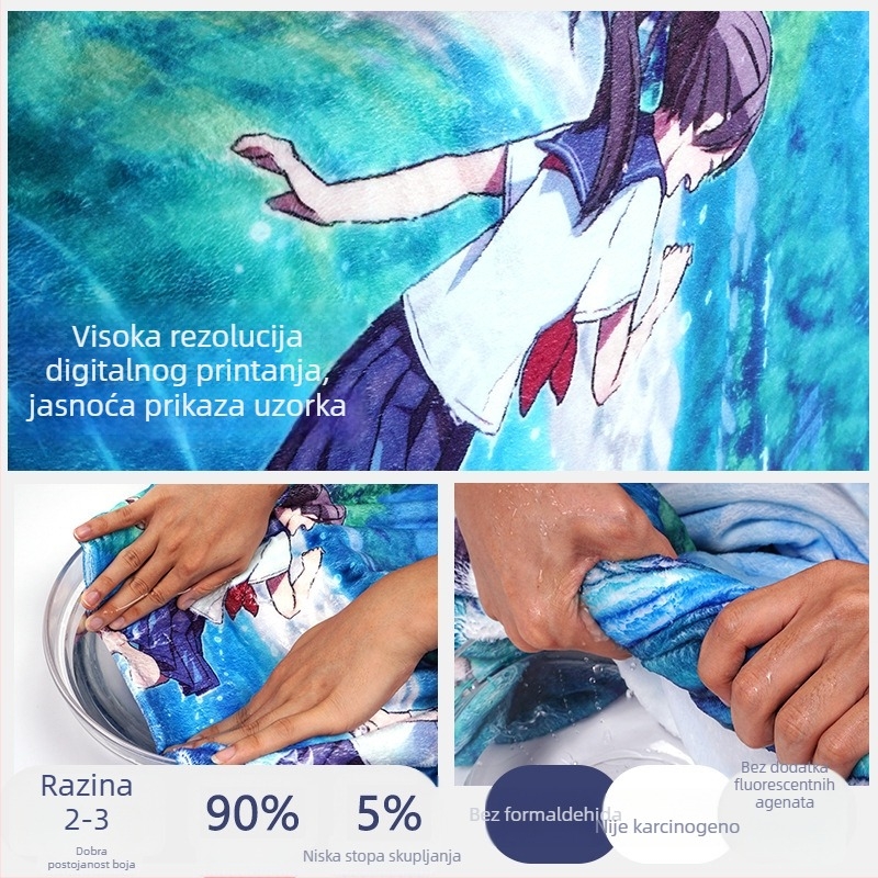 Flanel deka s otiskom crtanog lika, 200 g, mješovito vlakno, jesen-zima