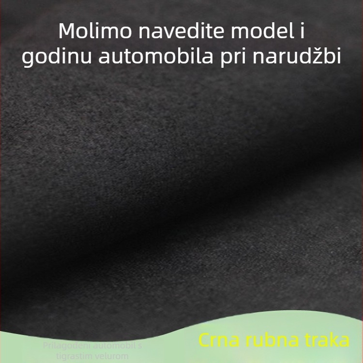 Podložak za ploču instrumenta od velura za zaštitu od sunca i toplinsku izolaciju, za središnju konzolu