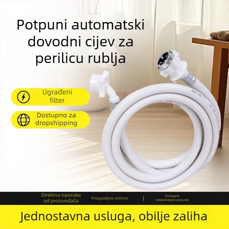 Cijev dovoda vode za perilicu - otporna na puknuće, ojačana, PVC (20 MPa, sobna temperatura, ručna ugradnja)