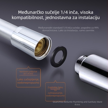 PVC univerzalni tuš šlauf s dizajnom protiv zaplitanja, model BL-8001, spiralno spojeno