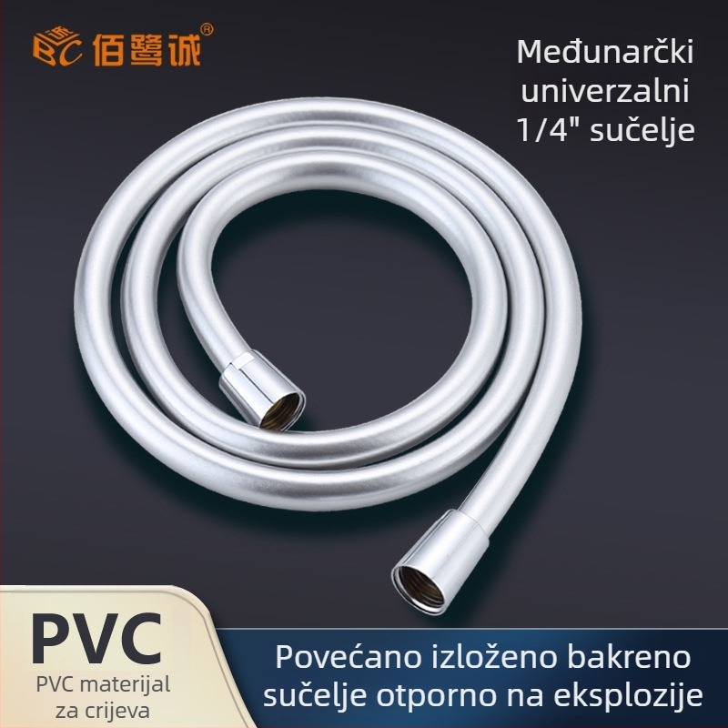 PVC univerzalni tuš šlauf s dizajnom protiv zaplitanja, model BL-8001, spiralno spojeno