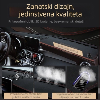 Kožni anti-refleksijski mat za ploču instrument tablice Mitsubishi Outlander – zaštita od sunca i UV, tisak logotipa