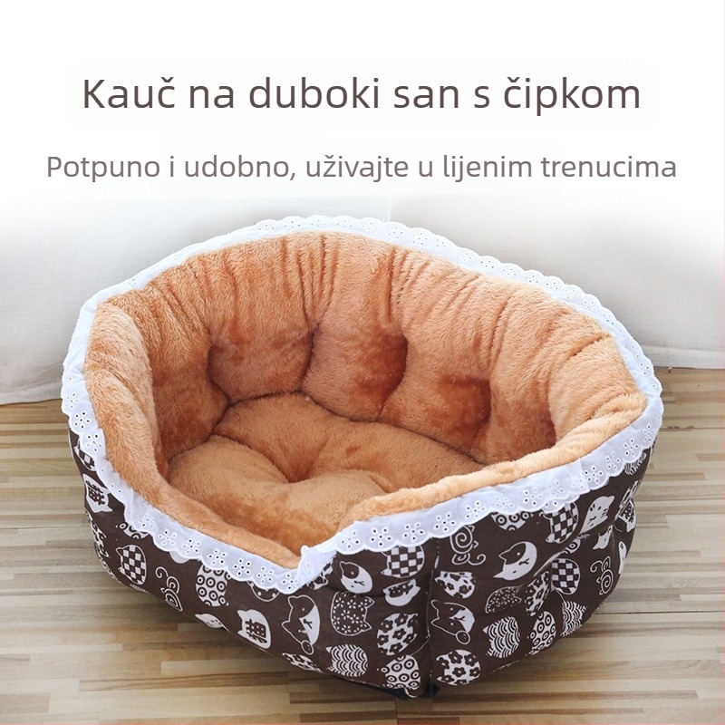 Podignuto leglo za kućne ljubimce, otporan na vjetar za pse i mačke, toplo, veliko čipkasto gnijezdo za mačke