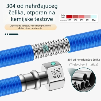 304 nehrđajući čelik savitljiva vodovodna crijevo za vodu za plinski bojler, spiralna instalacija, standardni tlak, standardna temperatura
