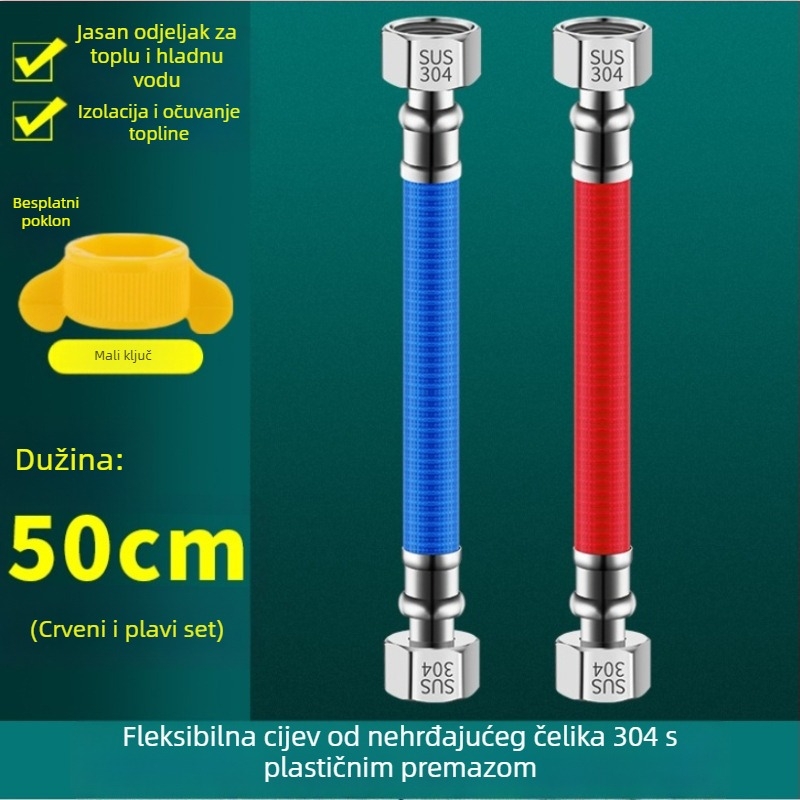 304 nehrđajući čelik savitljiva vodovodna crijevo za vodu za plinski bojler, spiralna instalacija, standardni tlak, standardna temperatura