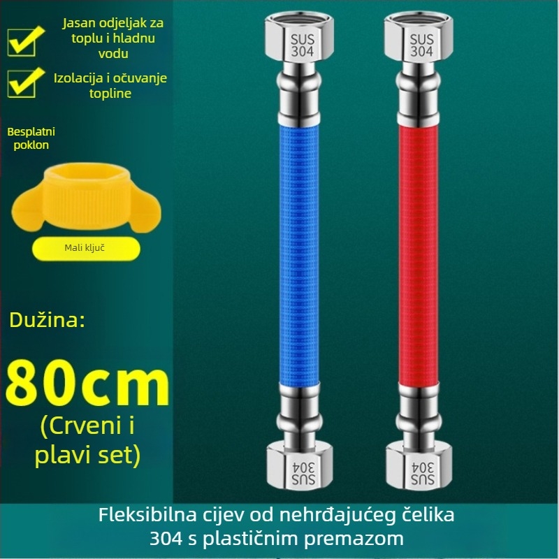 304 nehrđajući čelik savitljiva vodovodna crijevo za vodu za plinski bojler, spiralna instalacija, standardni tlak, standardna temperatura