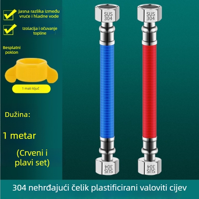 304 nehrđajući čelik savitljiva vodovodna crijevo za vodu za plinski bojler, spiralna instalacija, standardni tlak, standardna temperatura