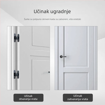 3D podesiva skrivena šarka s rubom, cinkov legura, elektrolitska prevlaka, otvor 180°, za drvena i skrivena vrata