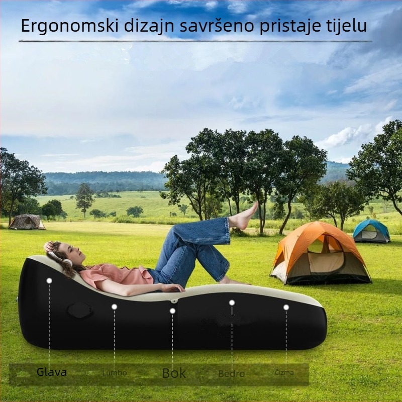 Nafukani kauč s PVC flokom, za 1 osobu, neto težina 2,3 kg, električna pumpa za zrak